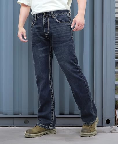 BOCOMAL FR Jeans for Summer Midweight EX-Soft Relaxed Boot Cut Vintage Washed Flame Resistant Work Pants NFPA2112 CAT24