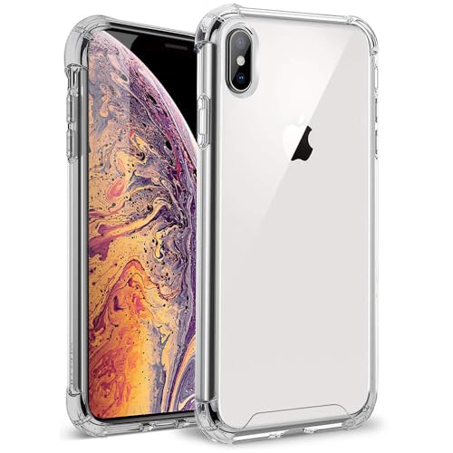 DEREAFF Clear Case for iPhone X iPhone XS Case (5.8 inch) Shockproof Anti-Scratch TPU Bumper Hard Back Slim Lightweight Transparent Protective Cover for iPhone XS/X/10