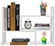 Wylnsie Desktop-Bücherregal aus Holz, Tischregal erweiterbar, Aufbewahrungsorganizer für Bücher, Home Office & Schule, Schreibtischregal, platzsparend & stabil (Weiß)