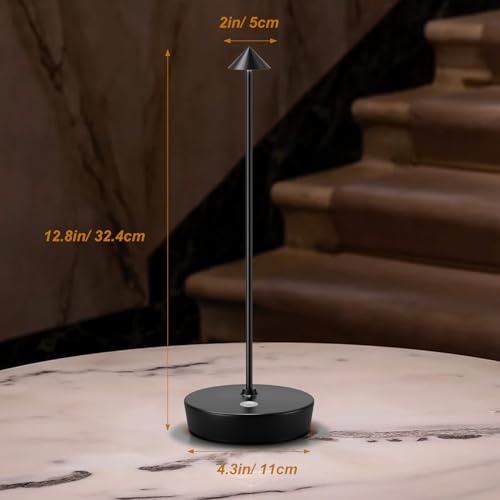 Zenithlight 2 Pack Led Cordless Table Lamp, 6000Mah Rechargeable Battery Operated Outdoor Waterproof Stepless Dimming Modern Portable Table Light For Restaurant Dining Patio thumb #5