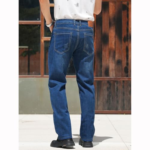 XYGJZ Mens Straight Leg Denim Jeans Regular Fit Long Denim Pants3