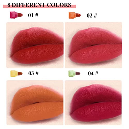 8 Colors Mini Candy Matte Lipstick Set, Waterproof Long Lasting Mini Cute Lipstick, Nonstick Cup Matte Lip Gloss Set for Women Girls - Image 4