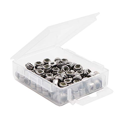 Image of 100pcs 4-40 Nylon Inserted Self Lock Nuts 304 Stainless Steel