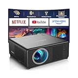 CiBest Mini Projector with WiFi and Bluetooth, Compatible with Netflix/YouTube/PrimeVideo, Electric Focus & Keystone, Short Throw Full HD 1080P Video Projector, Portable Outdoor/Indoor Use