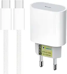 Cabo e Fonte Jet USB C 25W para iPhone 15 e 16 Bivolt com Proteção Inteligente GPR Eletrônicos