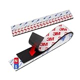10 Pack=5 Pairs, A+B Paired Magnetic Tape with Adhesive Backing, Each 12in x 1in x 0.08in AB Pairing Magnet Strips Match to Use for DIY Closure Craftings