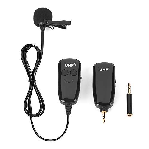 Micrfono de solapa inalmbrico Lavalier Grabacin UHF Micro con reduccin de ruido profesional inalmbrico para la transmisin en directo, grabacin de vdeo Youtube TikTok
