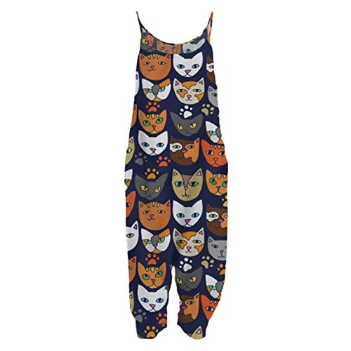 Mono de peto para mujer estilo informal boho con estampado floral y pierna ancha para verano