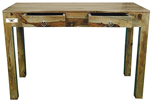 Image of Sheesham Wood Two Drawer Folding Study Table for Living Room | Provincial Teak Finish
