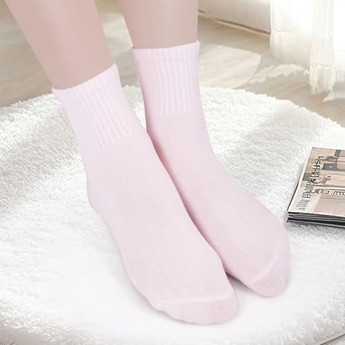 4 Pack Girls Athletic Crew Socks Kids Soft Cotton Navy Socks Hearts Stripes for School Uniform Dress3