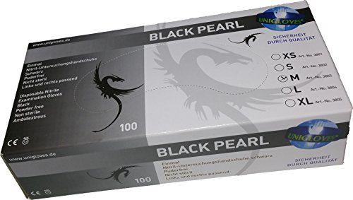 Preisvergleich Produktbild Unigloves BLACK PEARL Nitrilhandschuhe, M