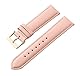 MARCHEL 16 mm Lederarmband Light-Rosa Uhrenarmband Pink Glattleder Schließe in Gold (16 mm, Rosa)
