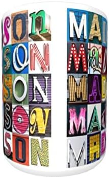 MADYSON Coffee Mug / Cup - using photos of sign letters - personalized