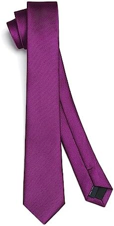 HISDERN Skinny Tie Solid Color 6cm Slim Ties for Men Wedding Classic Formal Business Necktie