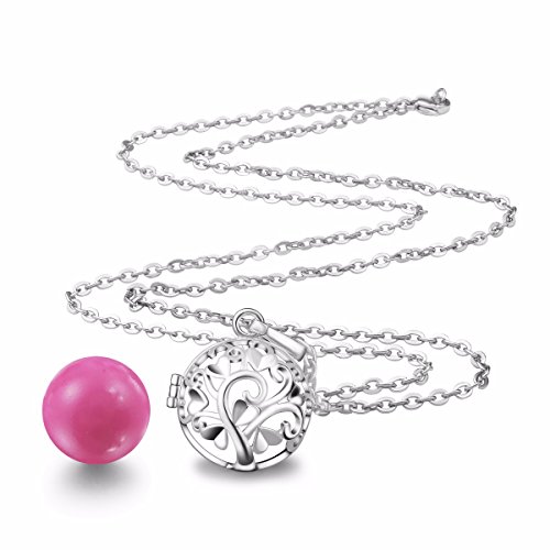 EUDORA Sterling Silver Angel Chime Caller BABY Pendant Chimes Bell Harmony ball Mexican Bola Chain Necklace