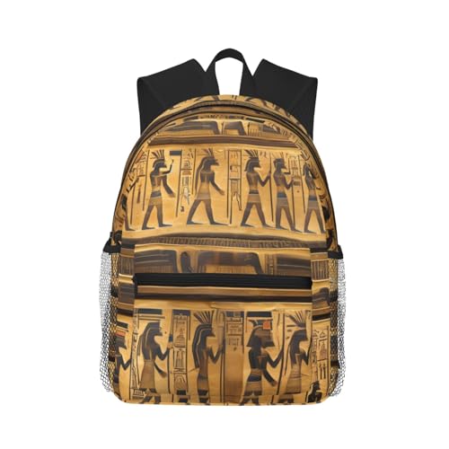 Mochila para laptop para hombre Egypt Jeroglyphics de negocios negra de 15.7''