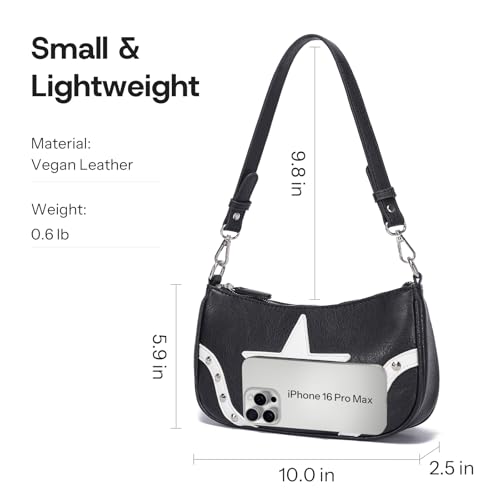 Y2K Bag Small Shoulder Purses for Women Vintage Studded Star Purse3