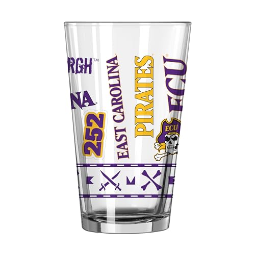 Image of Logo Brands NCAA 16 oz Pint Glass - Durable Glass With Bold Team Color- Chip-Resistant Rim Drinkware For Fans, Tailgates, Home Bars & Everyday Use
