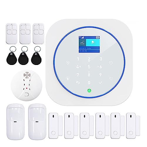 MZZYG Sistemas De Seguridad para El Hogar WiFi gsm de Alarma inalámbrico Protección de Seguridad Control de aplicación SmartHome Kit de Alarma de Seguridad Trabajo(F)