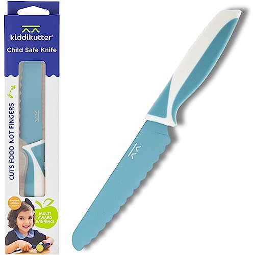 kiddi kutter Child Safe Knife | Stainless Steel Design | Rounded Edges That Won't Cut Skin | Kid Friendly Training Knives | Sky Blue