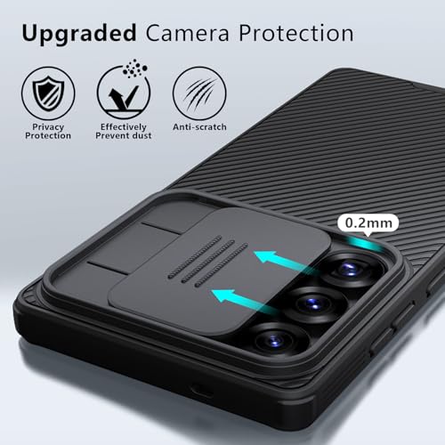 Image of Nillkin Classic Series for Samsung Galaxy S25 Plus Case with Camera Cover, Military Drop Protection & Thin Slim Fit & Lanyard Design & Non-Slip Protective Phone Case for Galaxy S25 Plus 6.7 inch, Black