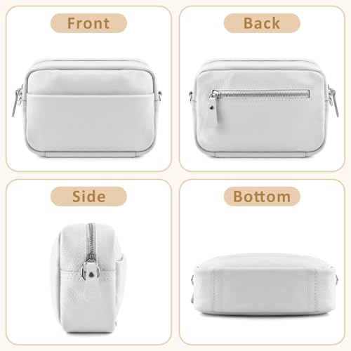 BROTOU Crossbody Bags for Women Leather Purses Small Handbags & Shoulder Bag with Adjustable Wide Strap with Gift Box (White)2