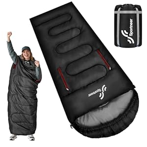 Sportneer Schlafsack Outdoor - Deckenschlafsack 3-4 Jahreszeiten Erwachsene Warm Schlafsack für Camping, Reisen und Outdoor-Aktivitäten