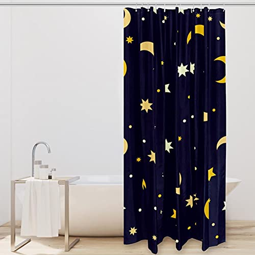 Rideau de douche sans odeur étoiles et lune pour éviter l'eau sur le sol - 3