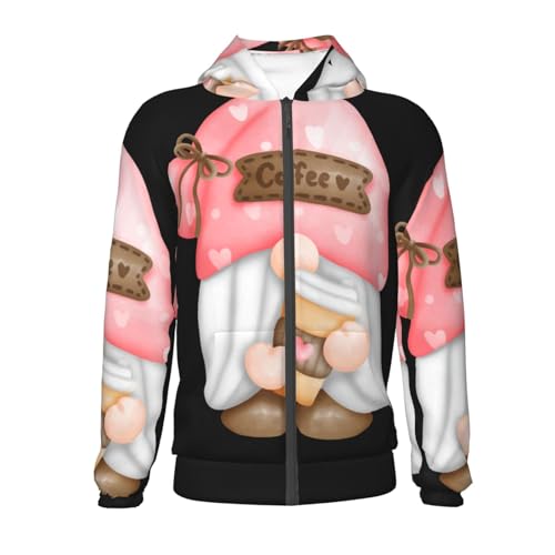 Coffee Gnome Kids Pullover Hoodies Boys Zip Up Sweatshirts Girls Athletic Clothes with Pocket2