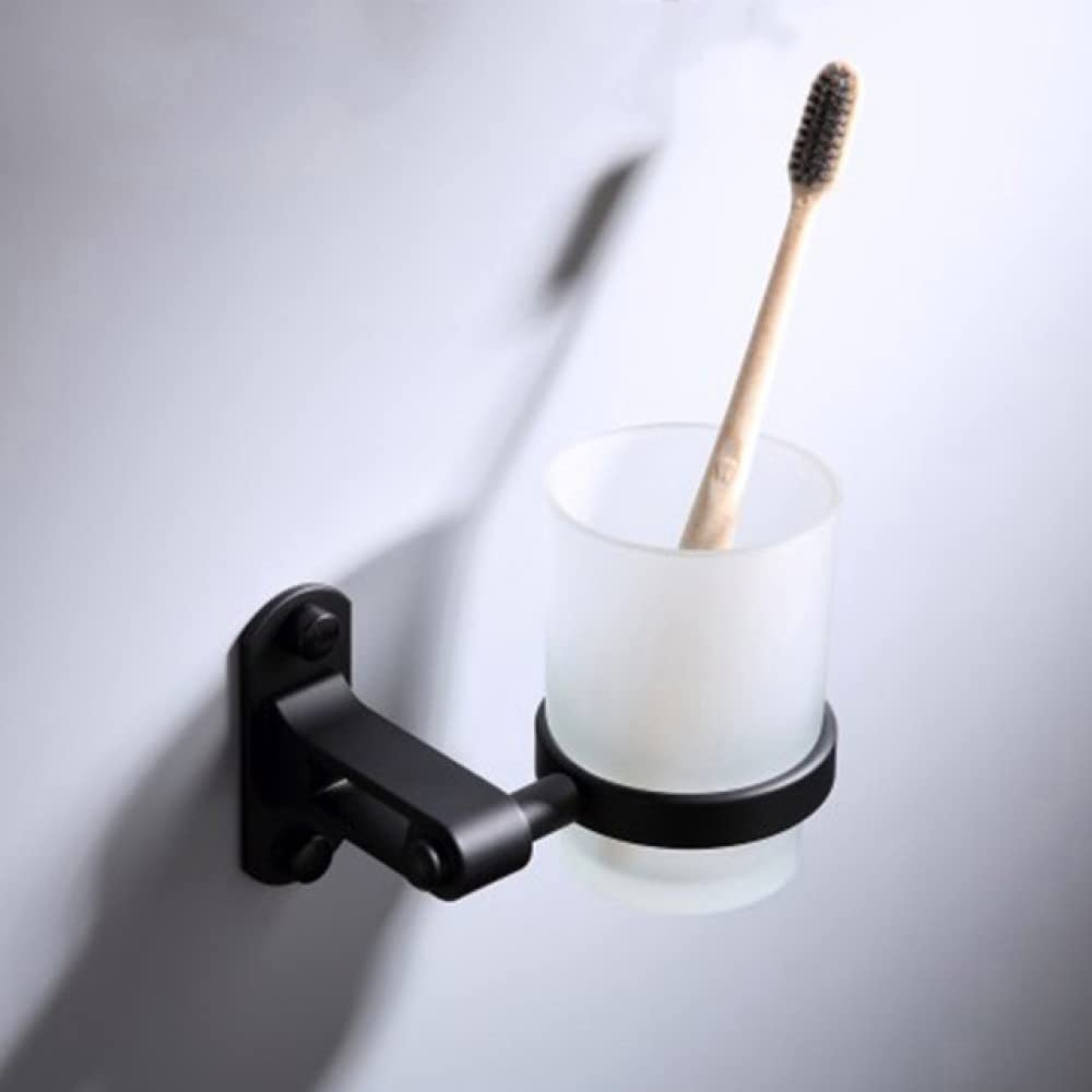 Colgador de toallas de baño de 55 cm, accesorios negros fáciles de instalar