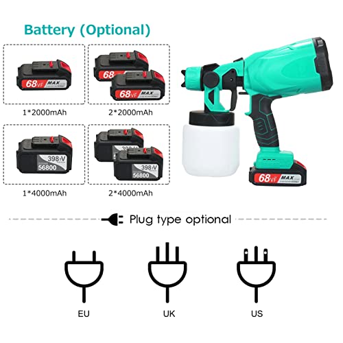 máquina de pulverização,ERYUE Pulverizador de tinta sem escova de bateria de lítio pulverizador Máqu