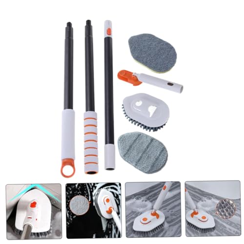 Brosse nettoyage sol robuste en fibre dense avec manche télescopique - 6