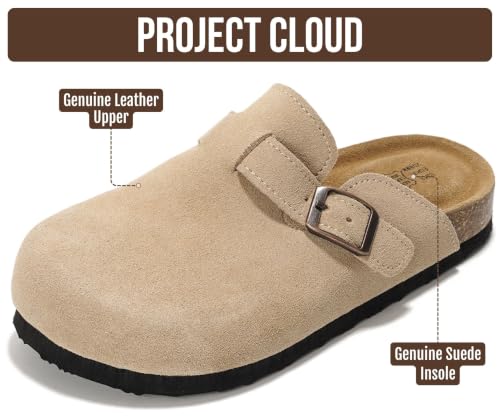 Image of Project Cloud Kids 100% Genuine Leather Non Slip Clogs with Cork Footbed