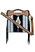 Affilare Saddle Blanket Shoulder Bag with Fringes and Hand Tooled Strap and Hand tooled Handle Panels 20AB006, Black White Tan