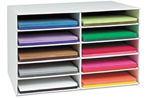 Pacon Construction Paper Storage Organizer | 10 Compartment Organizer for 12x18 Paper