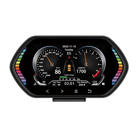 HUD Heads Up Display F12 for Cars OBD2 Gauge Display + GPS Speedometer Windshield Multi-Color OBD ii 4.5 Inch IPS Display Speed, Engine/Oil Temperature Gauge, Overspeed Alarm, Fuel Consumption