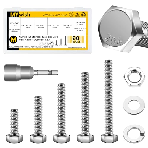Mywish 3/8 Hex Head Bolts Kit