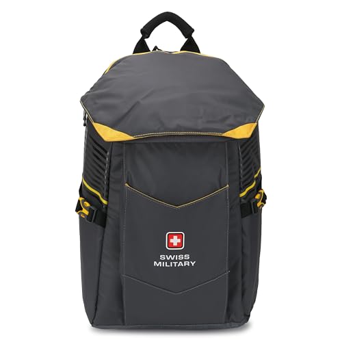 Image of SWISS MILITARY Dazzler 15.6 Inch Laptop Backpack with Unique Canopy Design, Quick Access Pockets, 26L Capacity, Durable EVA Moonlift Back Support, Organizer Compartment, Ventilated Mesh