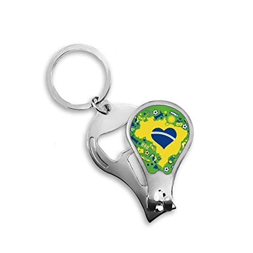Coupe-ongles de pieds pour vos soins de voyage motif coeur cartes du Brésil