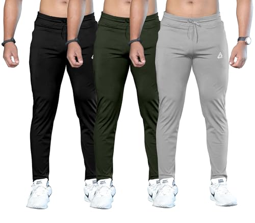Image of FTX Men Solid Regular Fit Polyester Track Pant (Pack of 3)