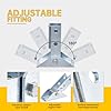 2 Pcs Adjustable Brace Fitting, Heavy Duty Strut Base for 1-5/8 Channel Structural Reinforcement and Stability, Thickened 3/16 (5mm )