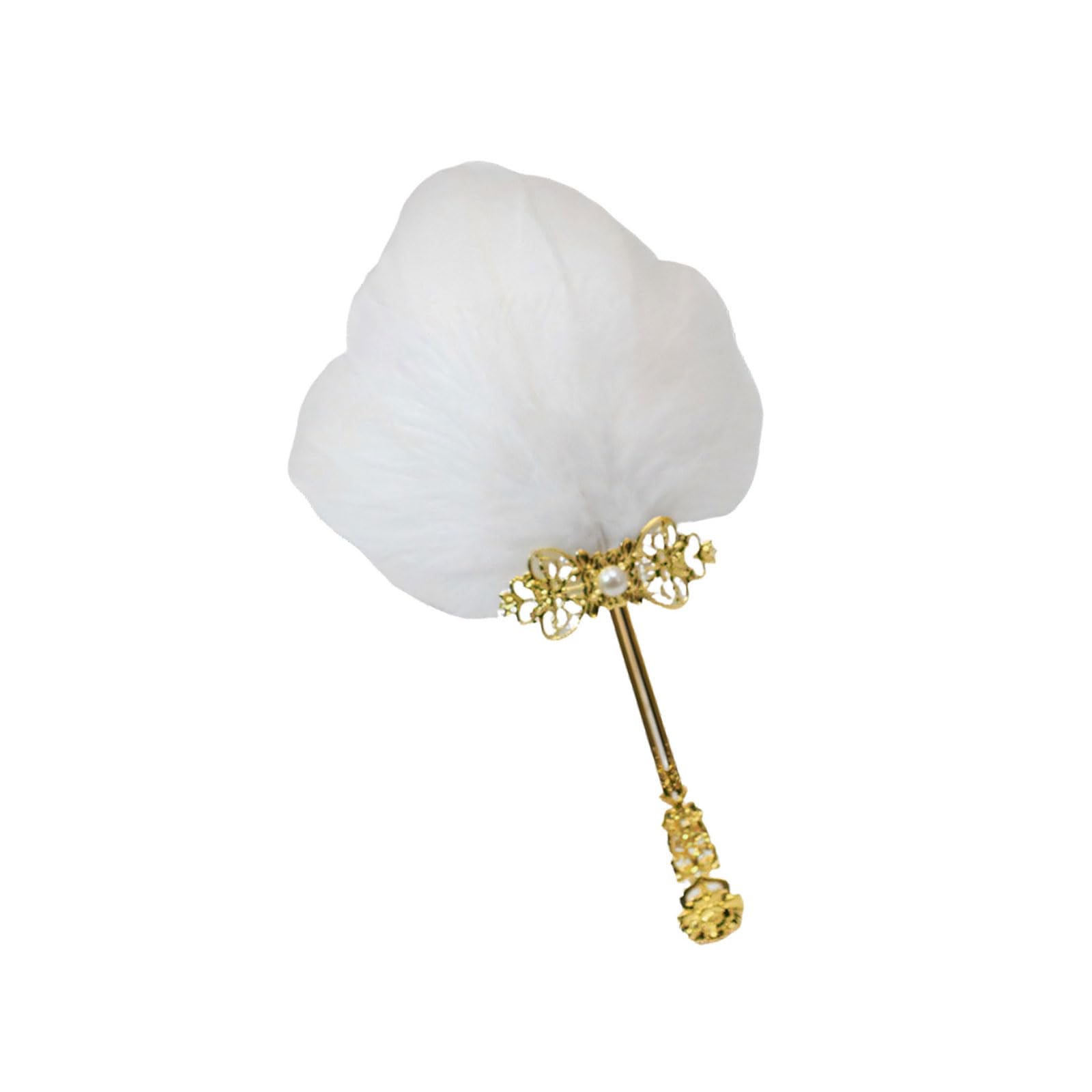 Piceioep Feathered Small Handheld Fan for Stage Photography Props and Traditional Costume Accessories Gift Feathered Fan