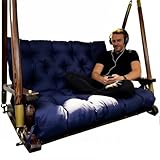 YZZJRNMM Porch Swing Cushions for Garden: Swing Replacement Cushions 2-3 Seater Waterproof Porch Bench Cushion with Ties - 4" Thick Patio Swing Cushion for Outdoor Furniture Chair Backyard