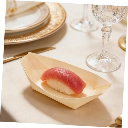 Platos desechables de madera para sushi 6 in, paquete 100 uds miniatura 7