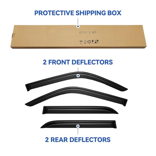 Image of Window Visors Rain Guards for 1996-2002 Toyota 4Runner, Out-Channel Window Vent Wind Deflectors Visors Shades for 96-02 4Runner