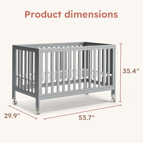 Image of MAMAZING EvoNest 11-in-1 Convertible Baby Crib with Wheels | Full Size Crib & Growing Bed, GREENGUARD Gold Certified, New Zealand Pine Wood, 4 Adjustable Heights, Rocking Mode, Grey