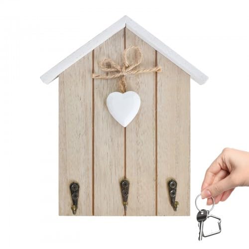 Llavero de Madera para Pared, Ganchos para Llaves Montados en la Pared, Ganchos Decorativos para Llaves de Pared, Caja para Llaves Pared, Soporte de Madera para Entrada, Dormitorio, Salón