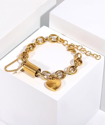 Heart Charm Bracelet Love Bracelets for Women Stainless Steel Stackable Trendy Mother Daughter Girlfriend Christmas Birthday Thanksgiving2