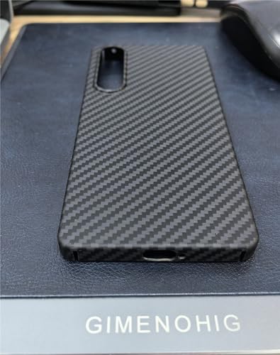 GIMENOHIG Ultra Thin and Lightweight Aramid Carbon Fiber Case for Sony Xperia 1 VI (Black) - Image 2