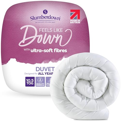 Slumberdown Feels Like Down Super King Duvet 10.5 Tog - Ultra Soft All-Year Round Single Quilt for Summer Autumn & Winter | UK Made Non-Allergenic & Washable (260 x 220cm)